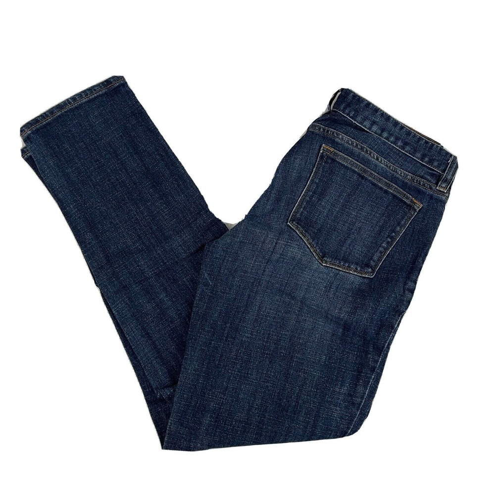J. Crew Womens Denim Jeans Size 28 Stretch Denim Mid Rise Straight Leg Dark Wash